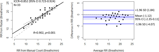 Breathing rate: agreement with a physician's count