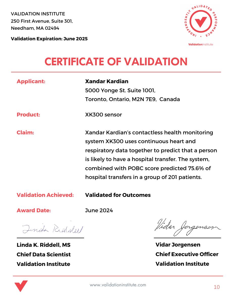 Certificate of Validation