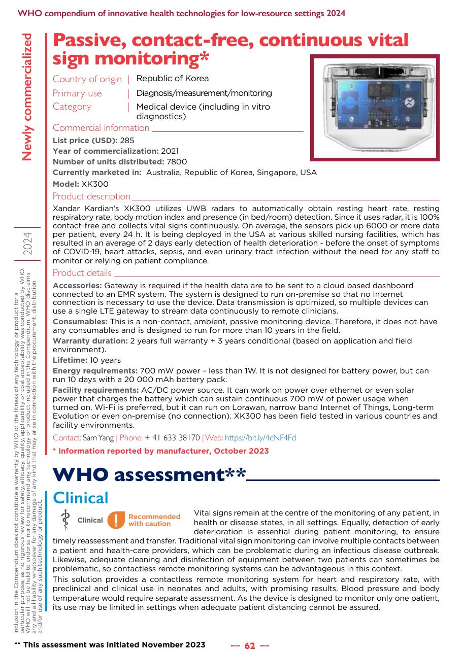 The WHO Compendium entry